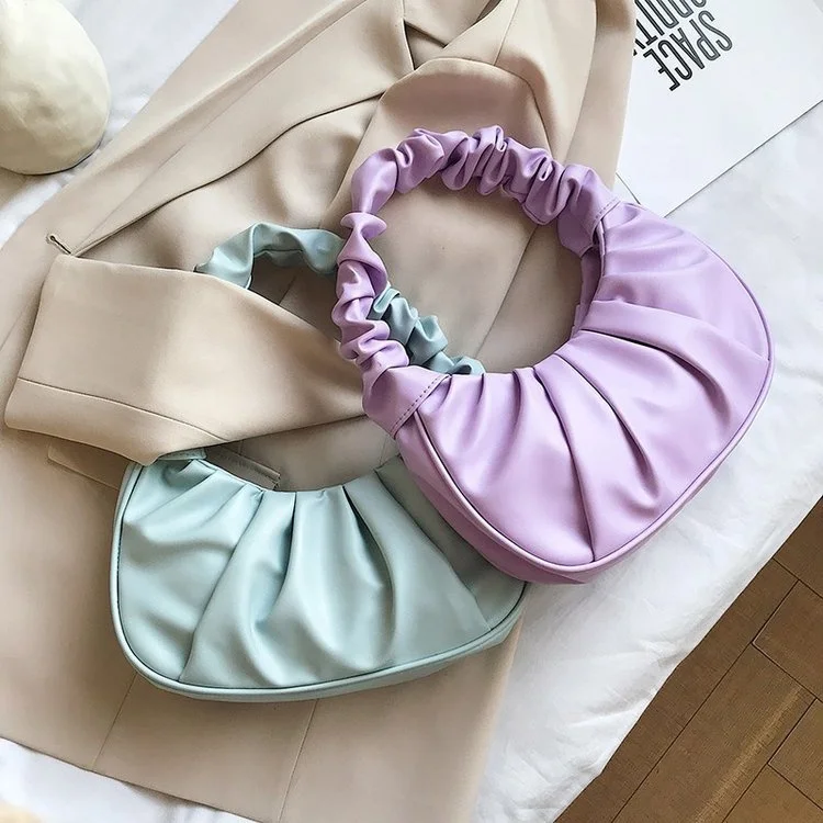 

XLL-MINGMING Most Popular Winter Leisure Soft Pu Dumpling Bag Large Capacity Fold Oblique Cross Bag handbags women 2020 handbags, Picture
