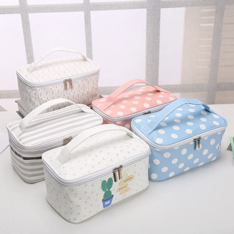 

Large Capacity Fashion Customize Korean Wash Make up Bag Toiletry Bags, Pink, blue,white