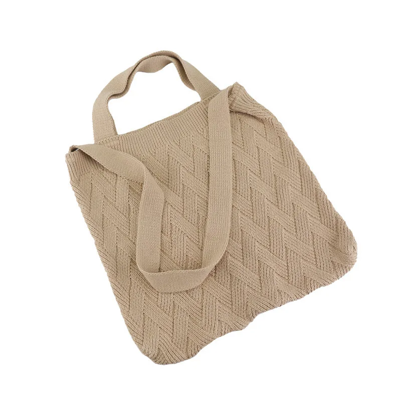 

Custom Crochet Mesh Handbag Fashion Hand Weave Cotton Women Casual Tote Single Knitted Tote Shoulder Bag, Accept custom made