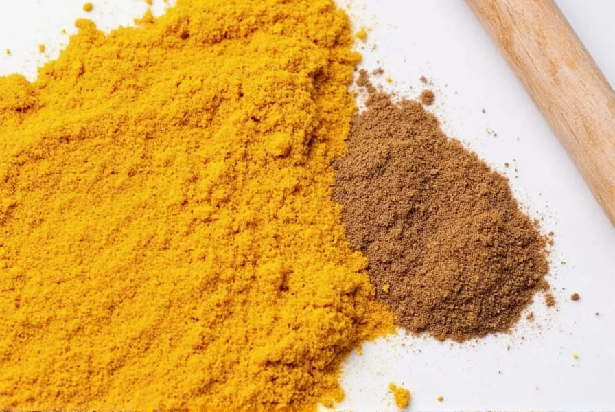 Various spice substitutes arranged for turmeric replacement comparison