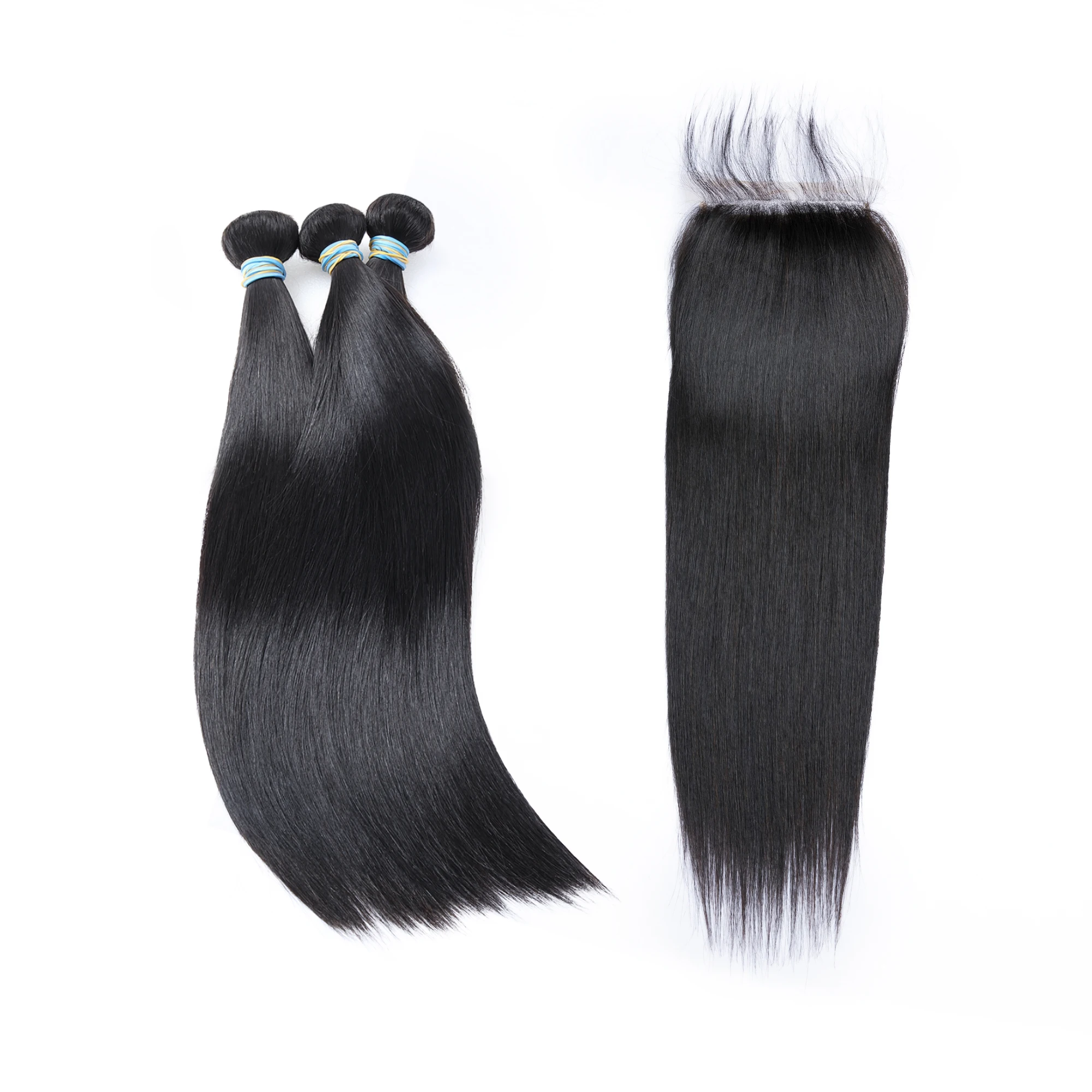 

3 bundles with 5x5 lace closures xr brazilian virgin hair