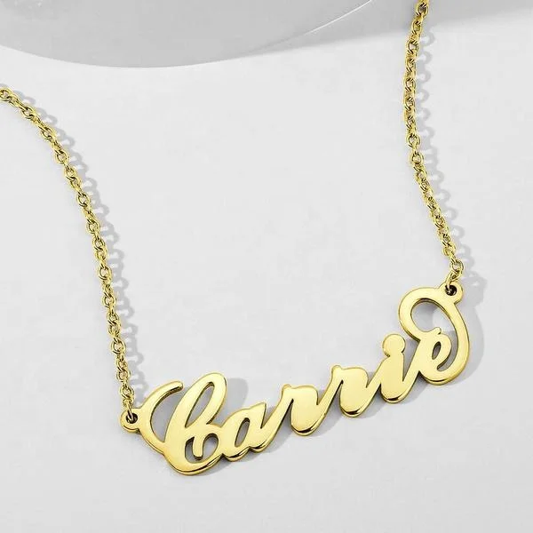 

Jewelry Manufacturer Custom Joyas En Acero Inoxidable 14K Gold Chain Stainless Steel Name Plate Necklace