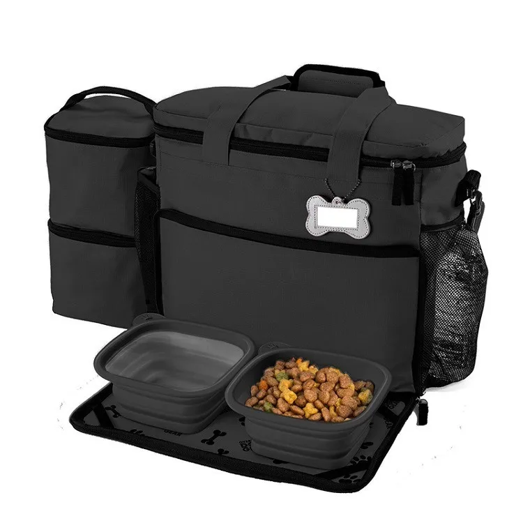 

Eco-Friendly Foldable Pet Cat Tote Bag Dog Travel Bag For Dog Stores All Your Dog Accessories With Bowl, Customized