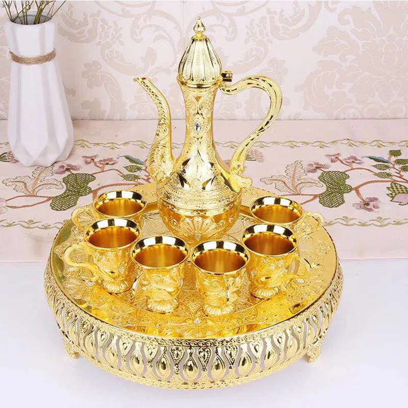 

2020 European hot new peacock metal teapot set, Mix