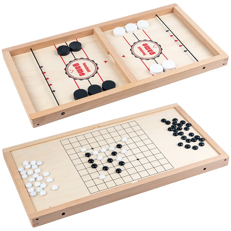 

Fast Sling Puck Game Paced Wooden Table Hockey Winner Games Interactive Chess Toys For Adult Children Desktop Battle Board Game