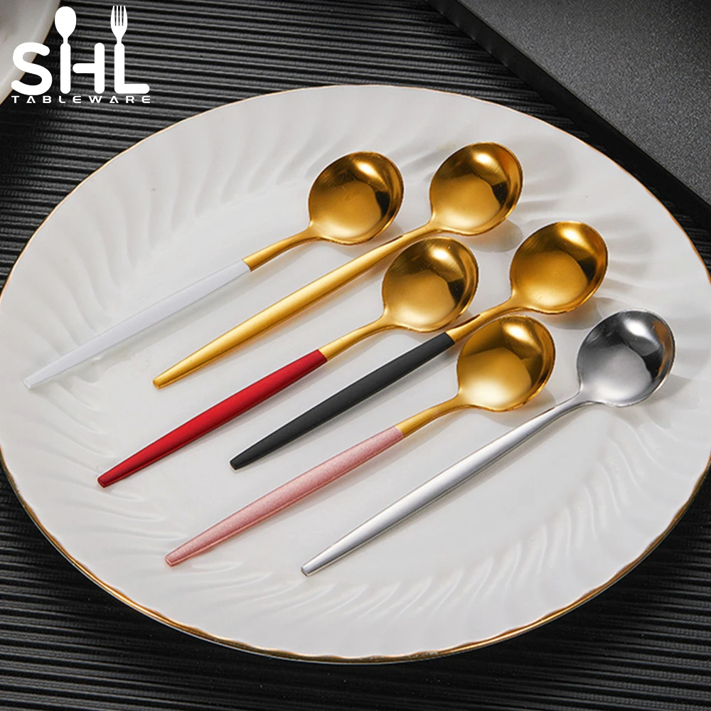 

Hot sale red handle cutlery kit customized flatware stainless steel cutleri gold, Silvery/ gold/ rose gold/ etc...