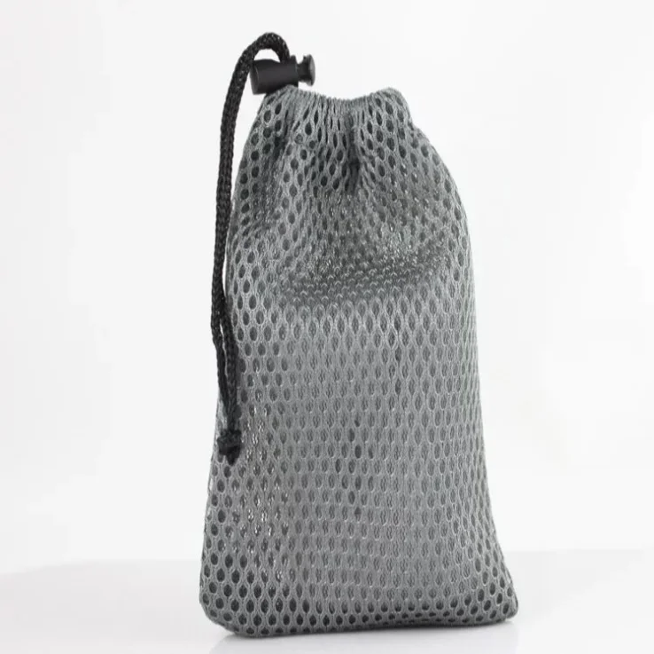 

Small Nylon Mesh Net Sandwich Storage Drawstring Pouch Bag For Sunglasses Packing with Woven Label, We have color swatch for your choose