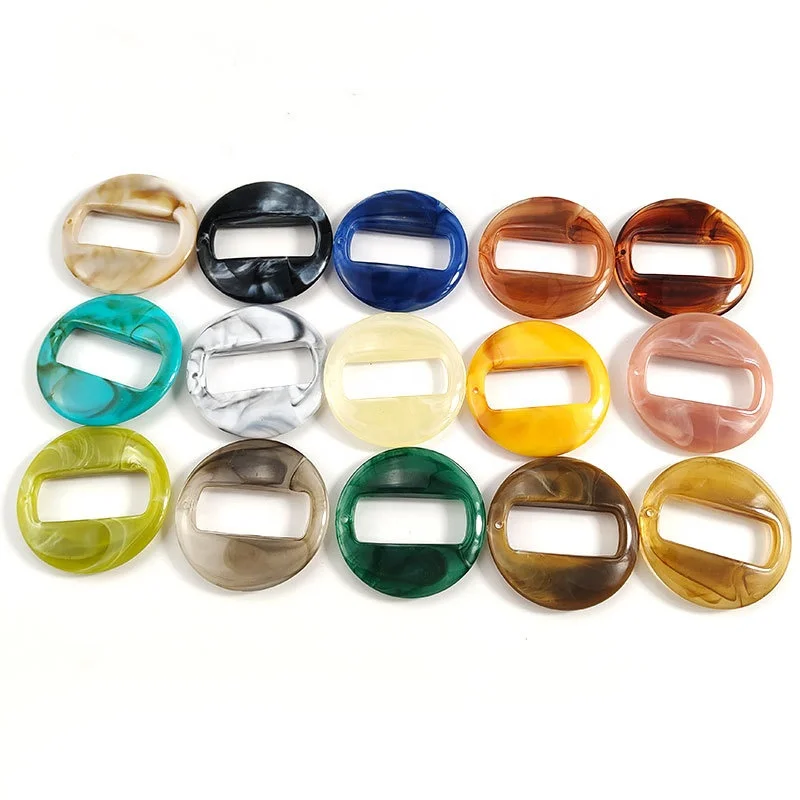 

Acrylic round waist buckle 39x39mm closed chain link group chain diy luggage accessories wholesale