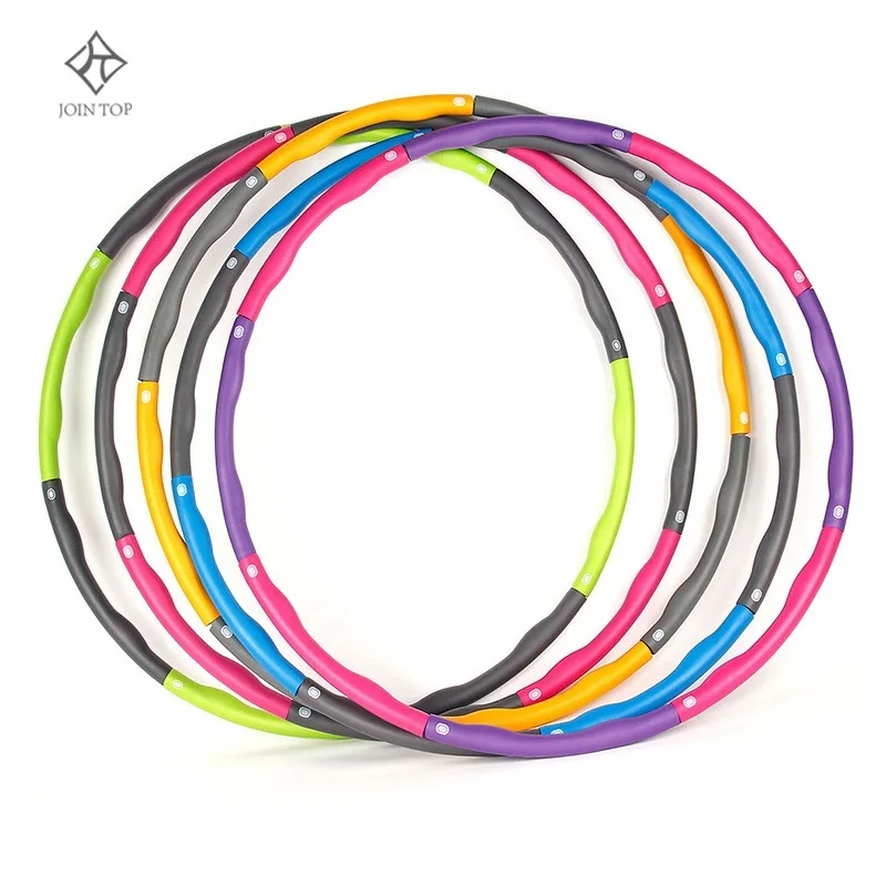 

Jointop Wholesale Adults Detachable Slimming Hula Circle Adjustable Hula Ring Colorful Weighted Hoola Hoop Gym Fitness Equipment, Red+grey, yellow+grey, blue+grey, green+grey, red+violet