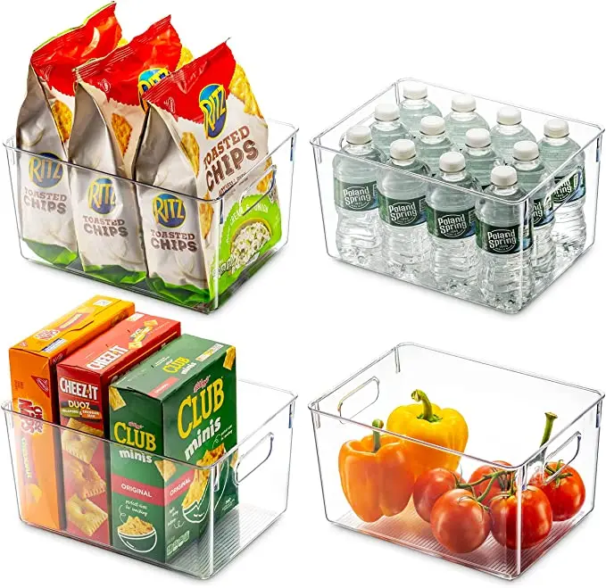 

Refrigerator 4 Packs Storage Set Storage Organizer Containers Refrigerator Organizer Bins