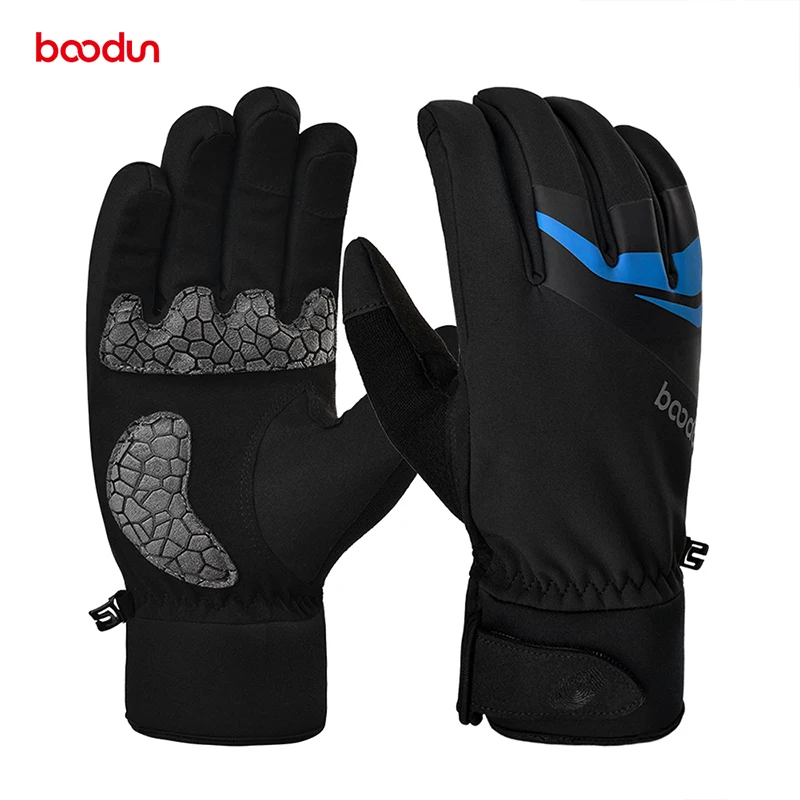 

Boodun Bike Glove Winter Warm For Bicycle Hand Riding Mtb Cycle Full Finger Gel Mountain Racing Unisex Cycling Gloves, Black
