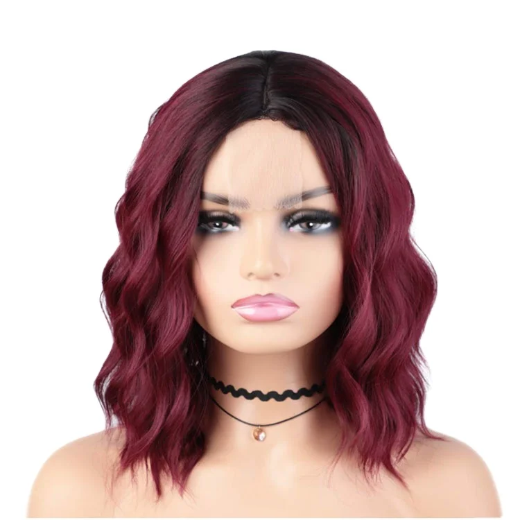

Super Double Drawn Short Virgin Brazilian 4*4 closure wig ombre 1b 99J Color