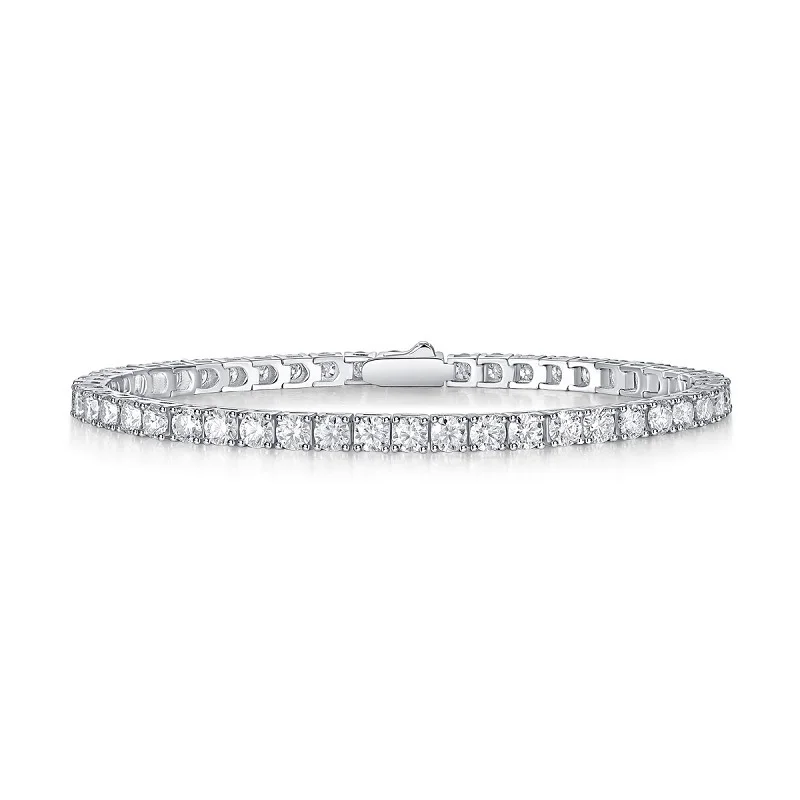 

925 Sterling Silver Moissanite Tennis Bracelet for Men and Women Hiphop Rock 18K Gold Plated Luxury Jewelry