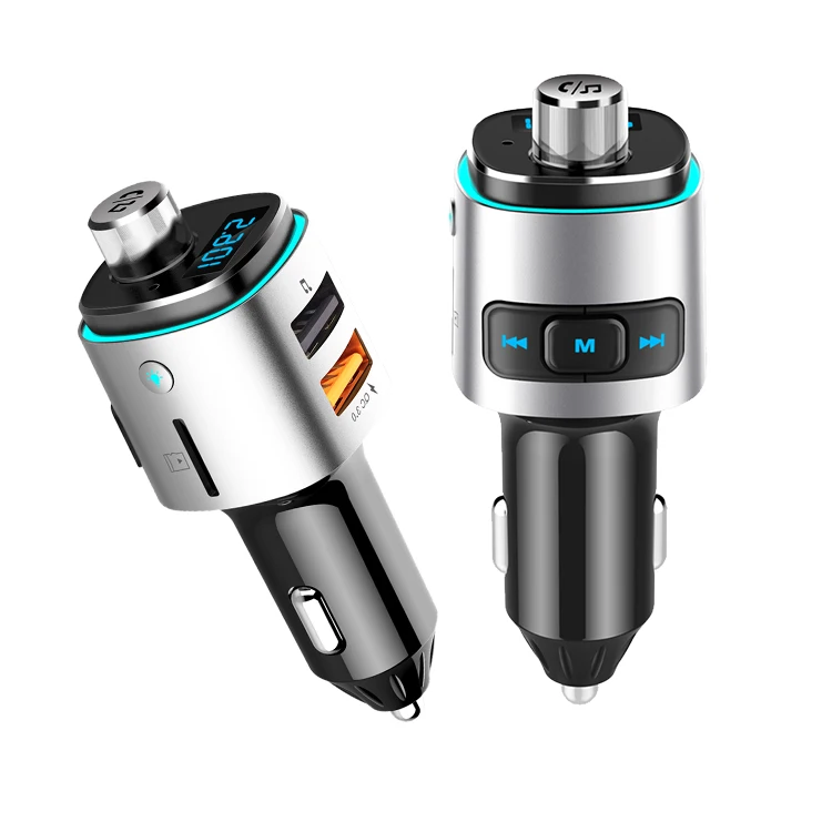 

Handsfree Call Car Charger Wireless Bluetooth Fm QC3.0 Charge 3.0 Dual 12V Usb Car Charger For Mobile Phone