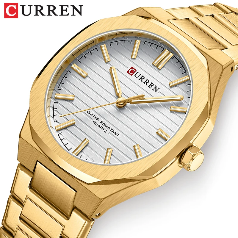 CURREN Watches for Men 8456 Relojes Hombre Stainless Steel Man Clock Luxury Analog Quartz Waterproof Wristwatch Mens OEM Custom