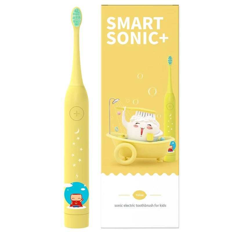 
New Kids Sonic Electric Toothbrush With Wireless Charging Led Light Remind 