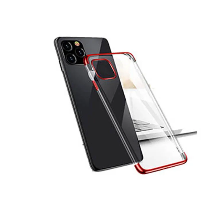 

Plating Clear Silicone Case for iPhone 11 Pro XS Max Transparent Soft TPU Case For iPhone 11 Pro Max iphone x xs max, Silver black gold blue rose red