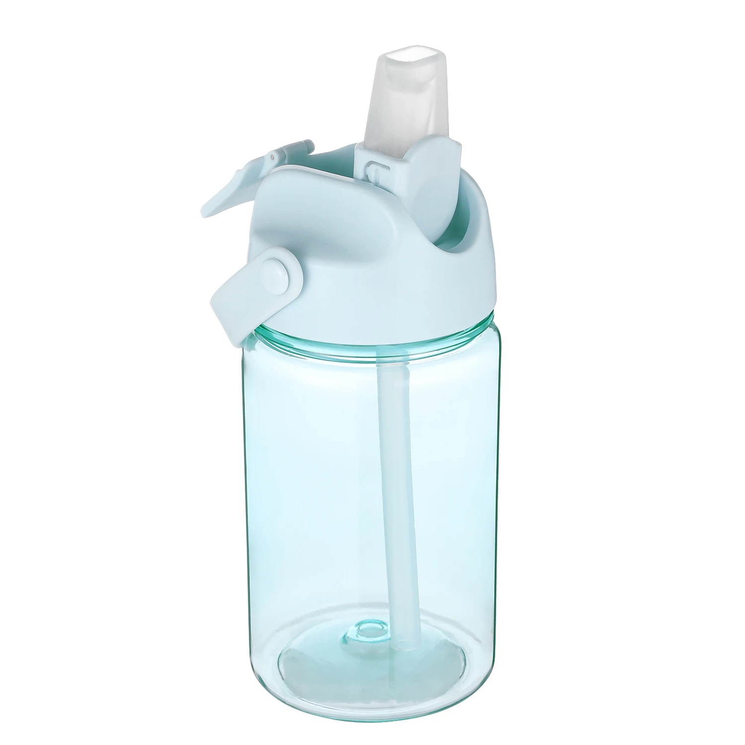 

Wholesale high quality one-click nozzle straw transparent plastic water bottle for kids children students