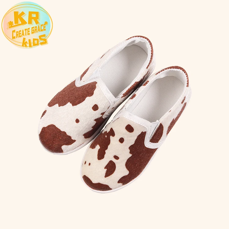 

New Arrival Ready To Ship Unisex Cow Print Canvas Shoes Baby Shoes Stock Children's Casual Shoes, Customerized