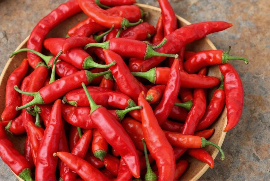 Chef holding a chile guajillo in hand