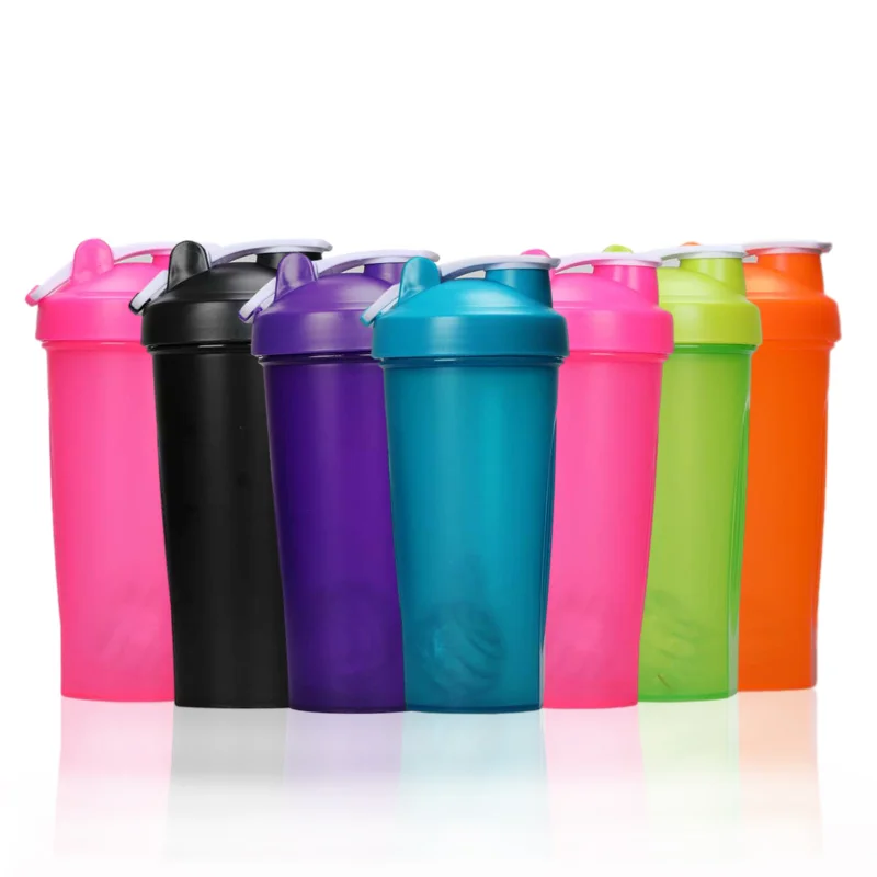 

Large Capacity 600ml Mixer Ball Plastic Protein Shaker Bottle BPA Free, Pink, purple, grey, blue