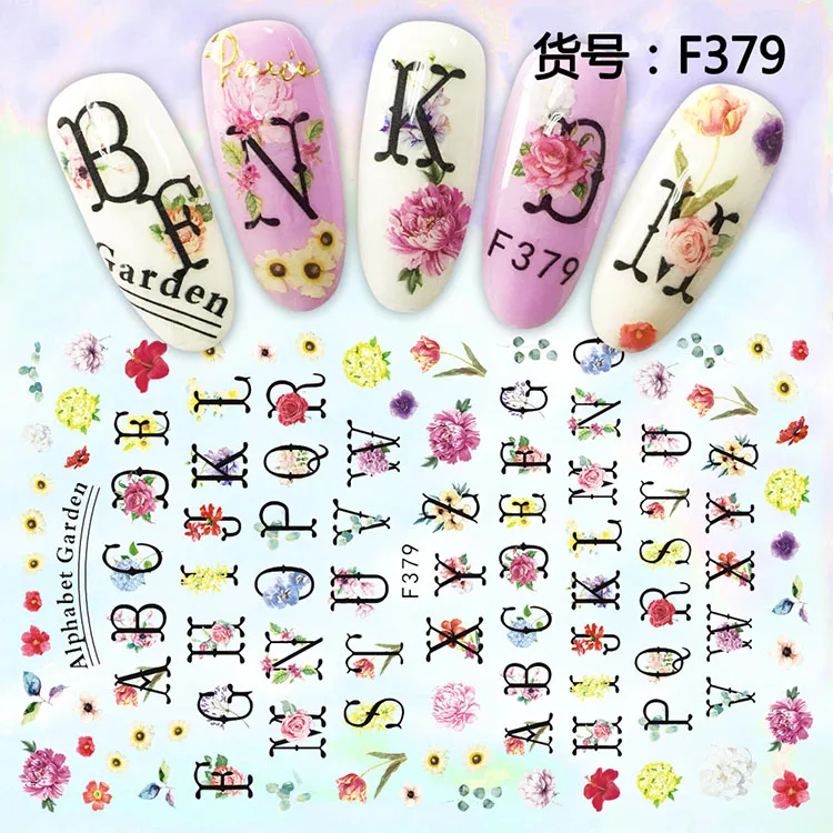 

F379-F388 Hot Selling Fashion Art Nail Sticker Wholesale Diy Nail Art Decoration Sticker