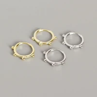 

925 Sterling Silver Mini Bead Small Hoop Earrings Geometric Earrings for Women Minimalist Earrings Wholesale