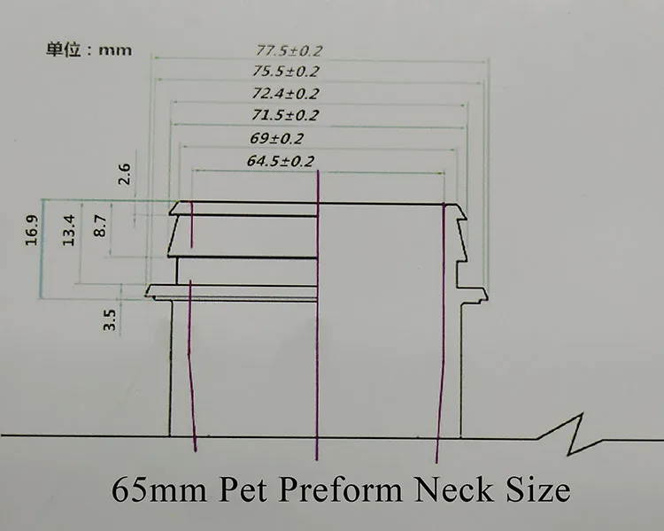 65 pet preform neck size