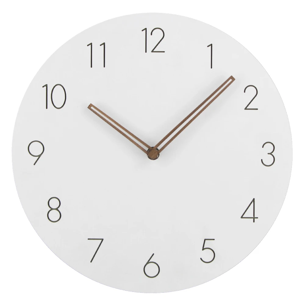 

Creative Wall Clock Decor Round Wooden MDF Clock(t9710) Simple Europe Style White Quartz Analog Living Room Wood Single Face CE