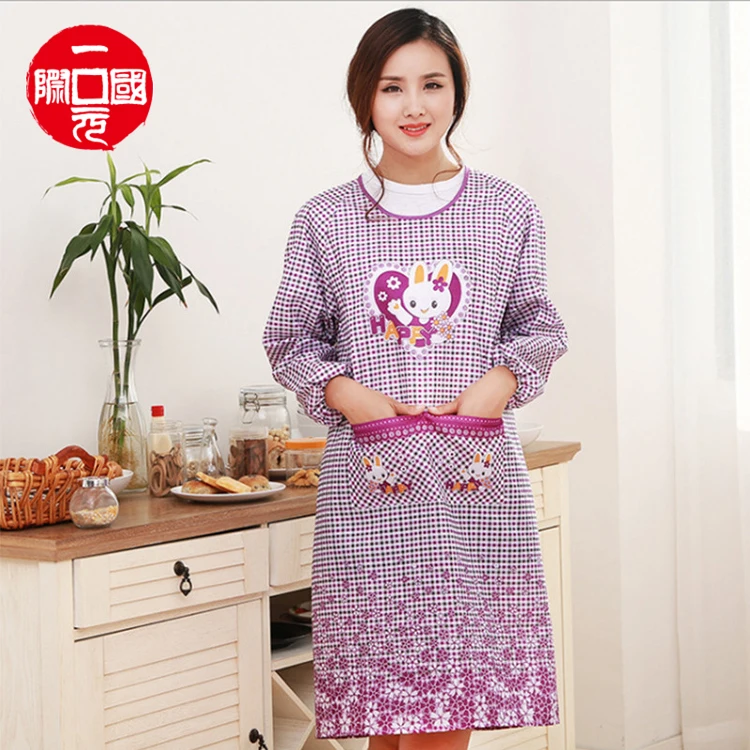 

2021 kitchen cheap wholesale women stripe long sleeve aprons