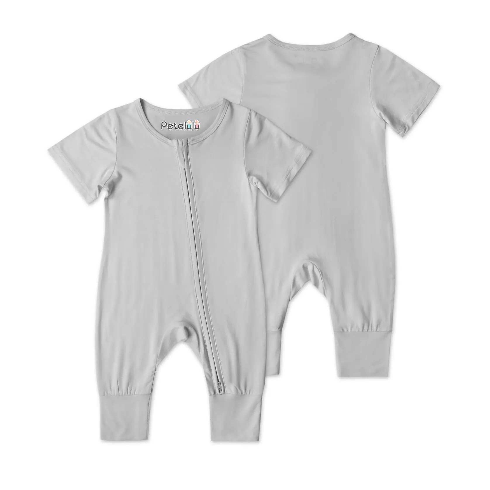 

High quality baby apparel 95%bamboo 5%spandex baby zipper romper bamboo bodysuits bamboo baby romper zipper