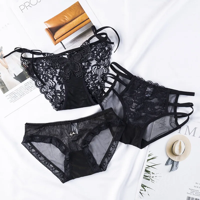 

Jinfeng ODM/OEM Knickers Females Hipster Lace Seamless Inner Briefs Cheek String Wear Lace Women's Dalam Celana Thong Underwear