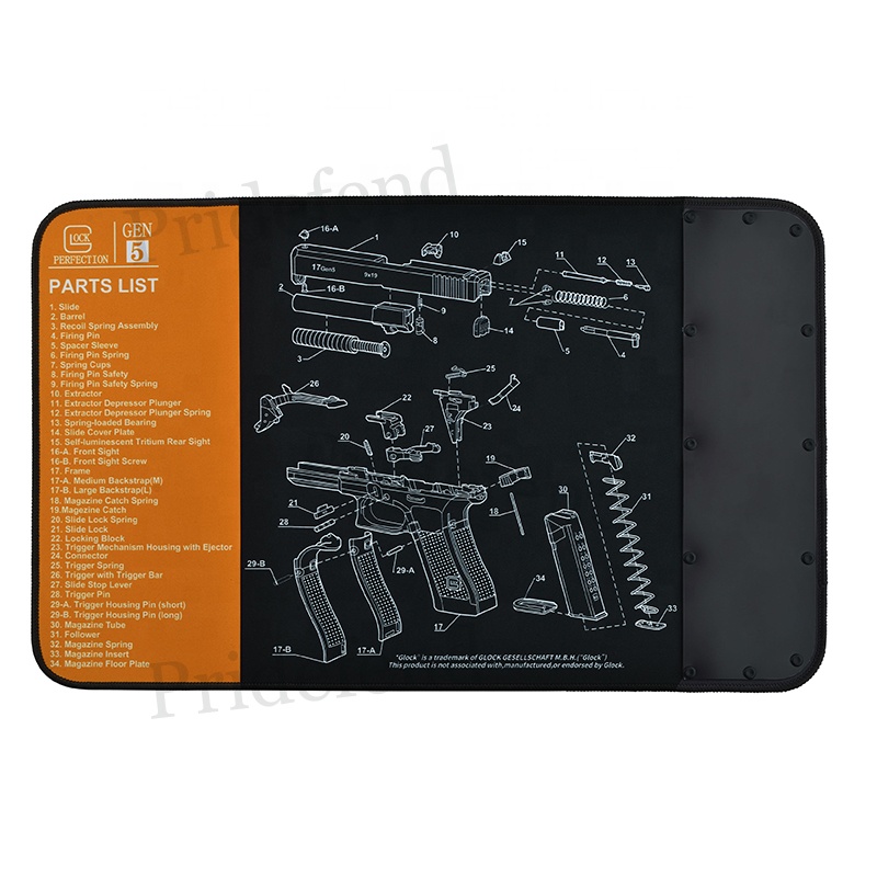 

20 x 12 Inches Thick Neoprene Magnetic Cleaning Mat Non-Slip Gun Cleaning Mat for Glock Pistol Cleaning Pad Mat