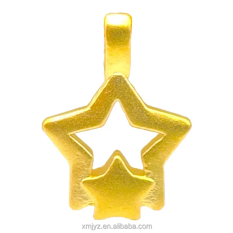 

Certified 3D Hard Gold Hollow Star Necklace Pendant Pure Gold 999 Five-Pointed Star Clavicle Chain Pendant