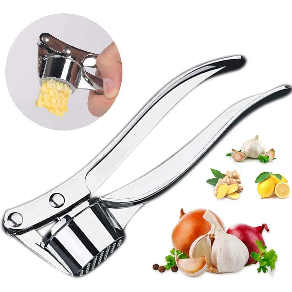 

Wholesale New kitchen Professional Food Manual Stainless Steel Crusher Mincer Ginger Chopper Press Garlic Crusher, Silver