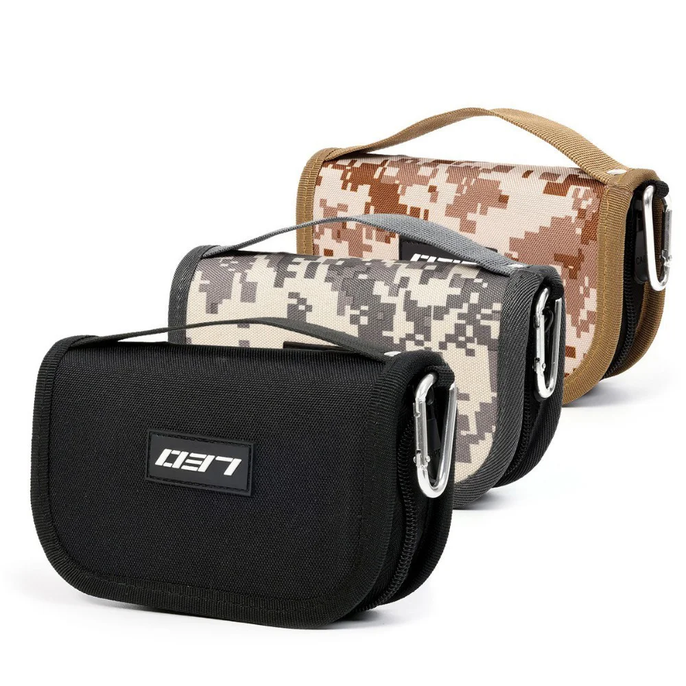 

Fulljion 130g Multi-Purpose Bag Portable Fishing Tackle Storage Container Double Side Canvas Zipper Case Jig Carp Accessories, 3 color