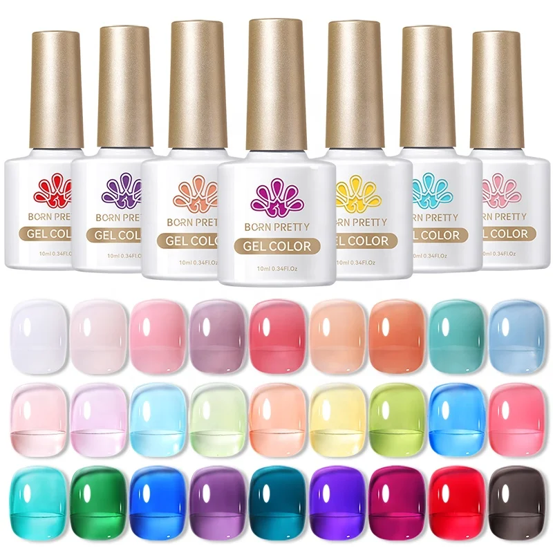 

BORN PRETT Professional Translucent Color Gel Polishes HEMA Free Korean Transparent Sheer Jelly Nude Syrup Gel Nail Polish