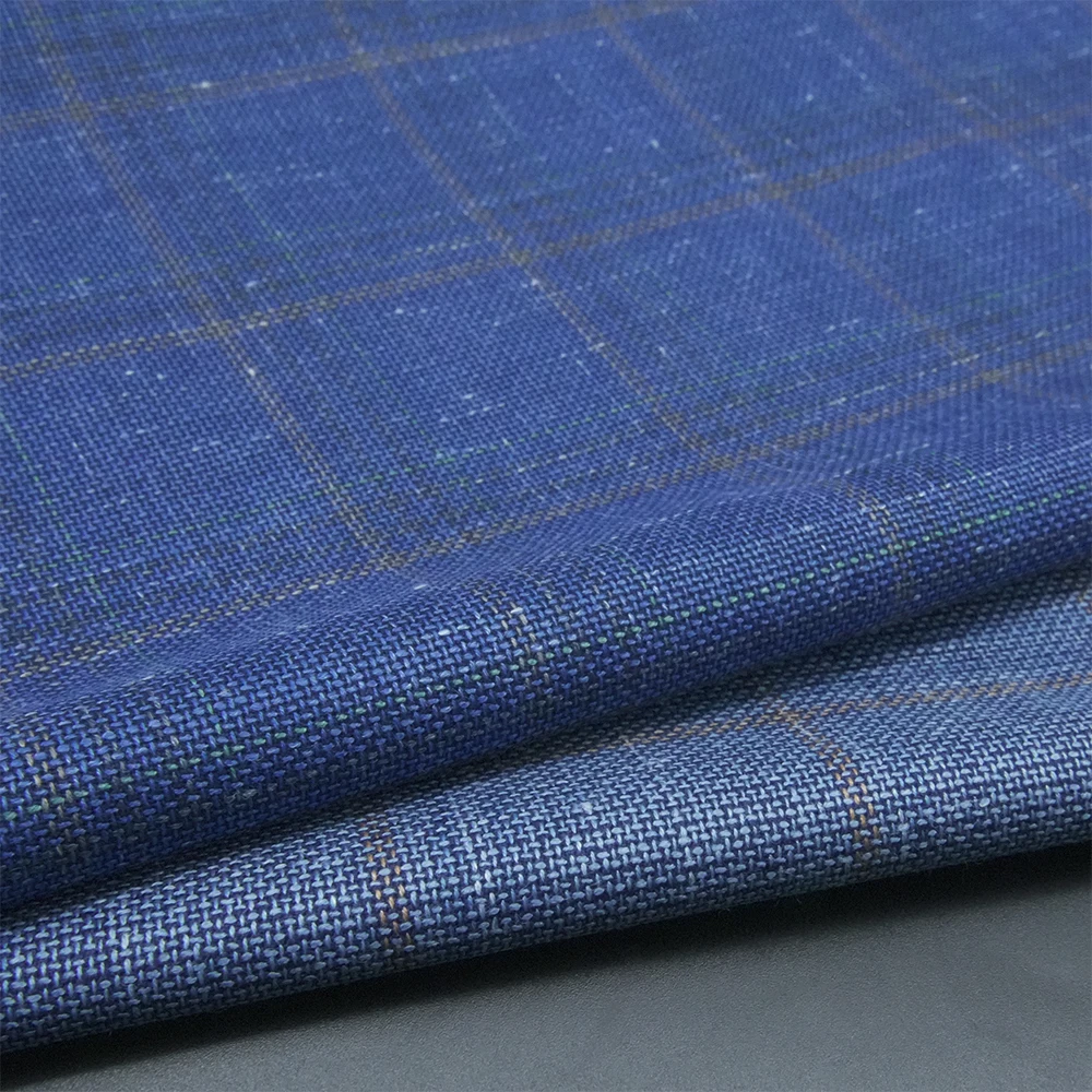 Gorgeous Merino Wool STOCK Worsted Luxury Italian Wool Suiting Fabric Blend 92% Wool Fabric Plaid for Men Suits