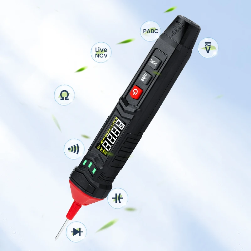 

TRUE-RMS Smart Pen Multimeter Digital DC AC VoltmeterLive Wire Tester Resistance Diode Capacitance Continue Hz Detector