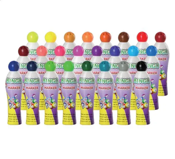 

TOP sale 10 mm 1.5 oz Lovely Shaped Bingo Markers for bingo game Bingo Dabber With High Quality Ink Valve