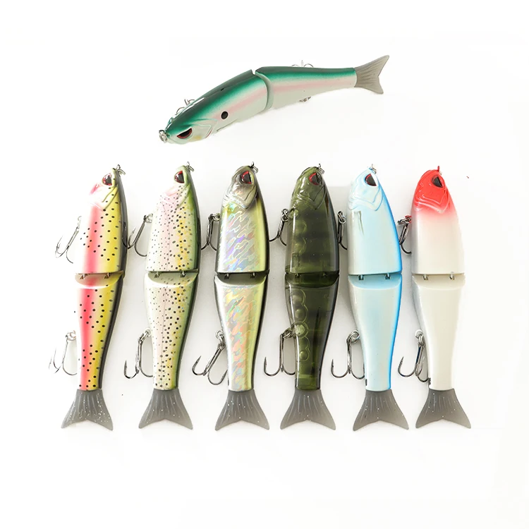 

New Arrival 17.8cm 64.5g 2 Section Glide Bait Lure With Soft Tail Hard Wobbler Rattle Slide Swimbait Fishing Bait, 16 color for choose