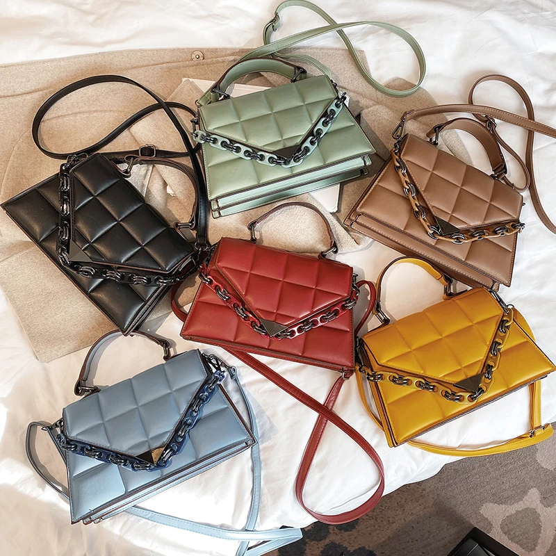 

Designer Women Purses Famous Brands PU Leather Fashion Chain Crossbody Small Ladies Hand Bags Handbags, Black,blue,green,khaki,red,yellow
