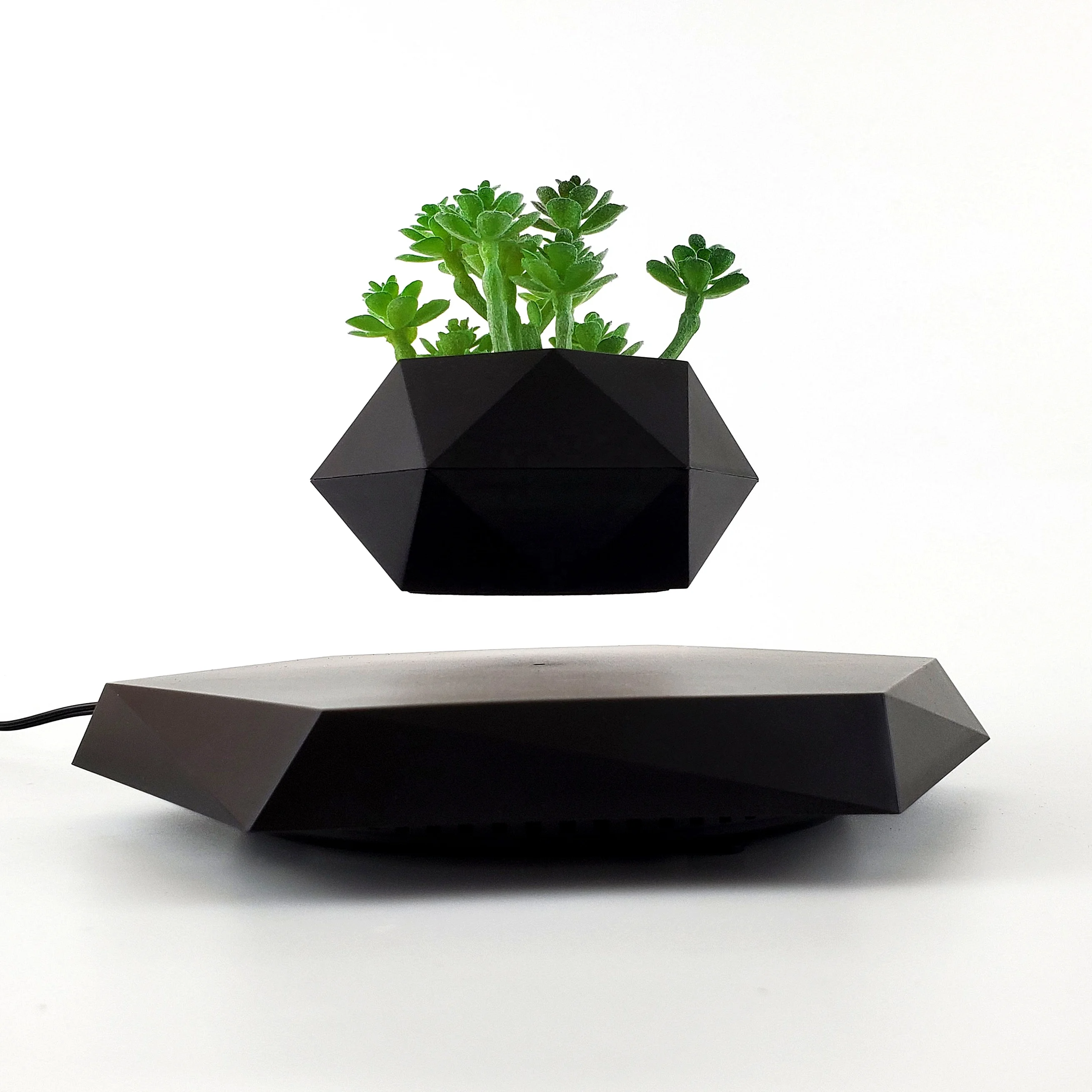 

Nordic Ins Decor Indoor Flowerpots Vase Simple Succulent Magnetic Floating Levitating Flower Pot, Black