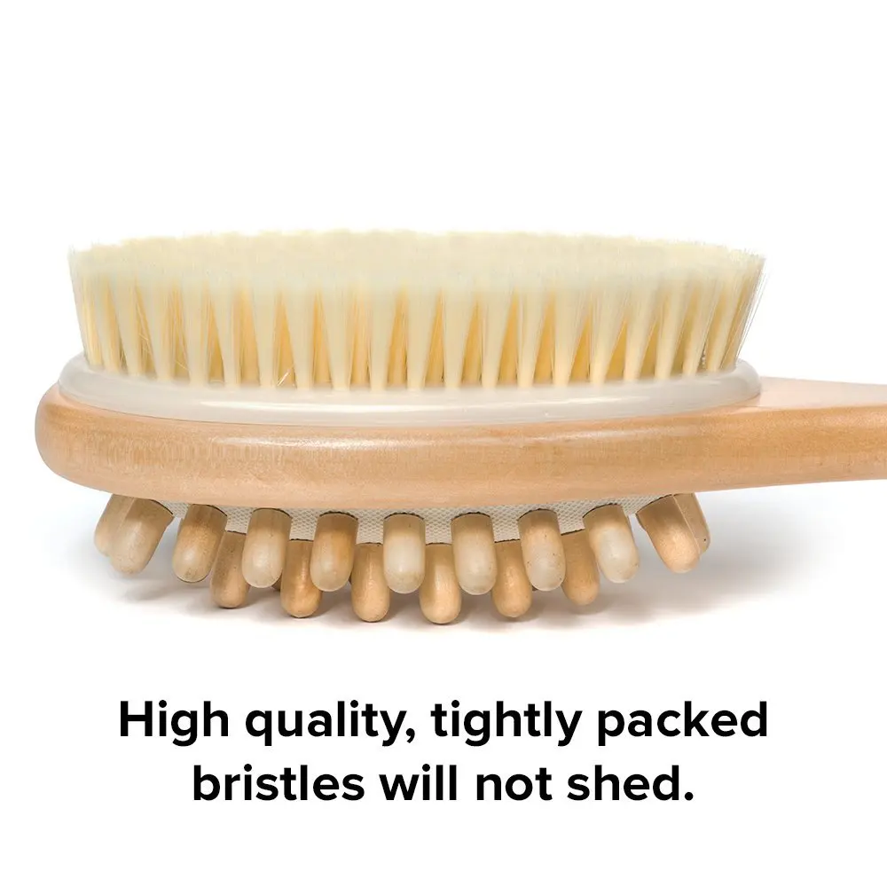 bath body brush and face cleaning wooden brush set for skin bath