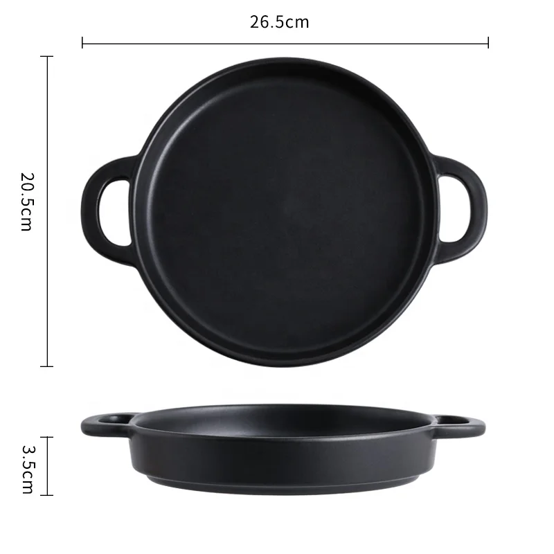 

Ceramic frying cooking pan porcelain roasting pan with handle for kitchen, Green pink yellow black