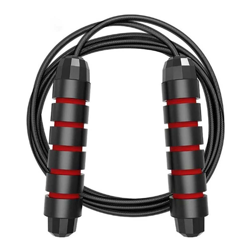 

Adjustable Steel weighted skipping rope Jumping Rope Cable with Ball Bearings Foam Handles for Gym Fitness Slim Body, Assorted