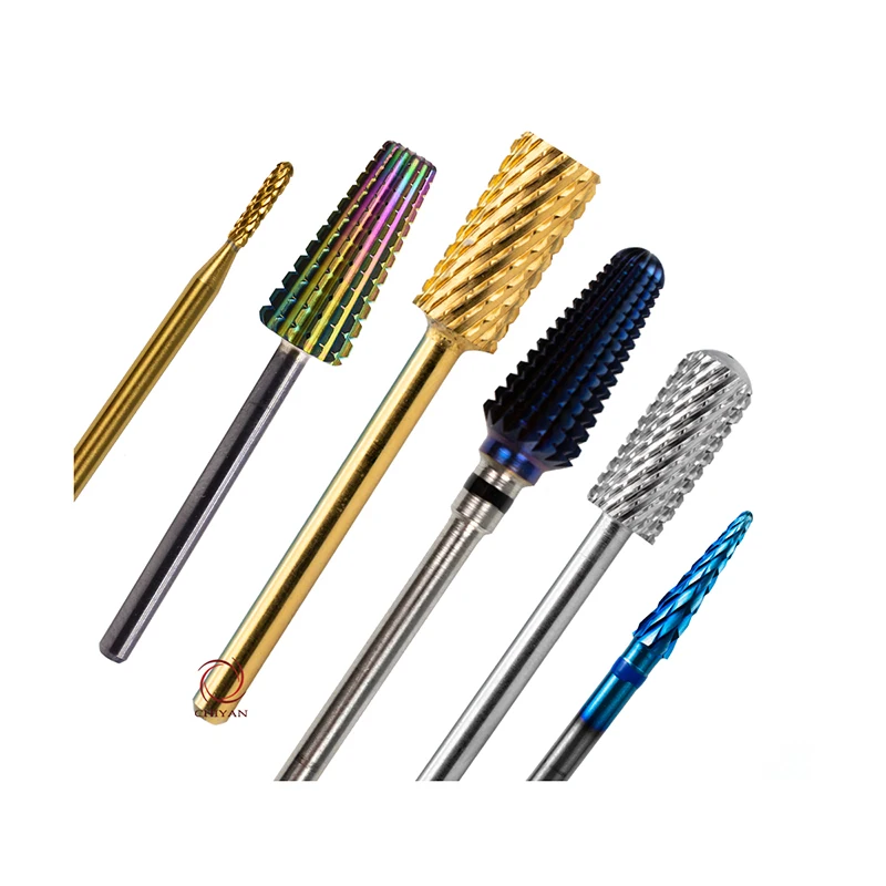 

Factory Wholesale Manicure Pedicure Nail Polish Tool kits Burr Tungsten Grinding Carbide Nail Drill Bits For Nail Drill, Silver/golden/blue/purple
