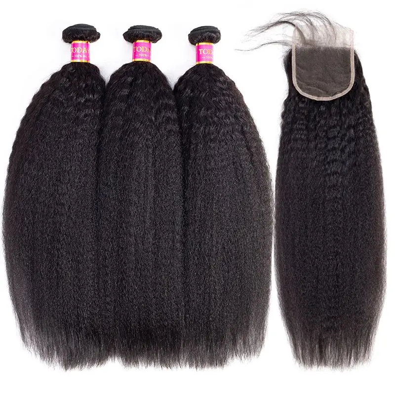 

3 bundles of Brazilian human hair weave with Lace Closure, Best Human hair extension
