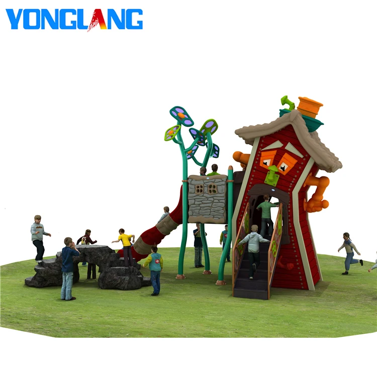 

YL-W003 Latest Novel Design Children Toys Play House Outdoor Wood Playground Kids Outside Plastic Playground, Optional