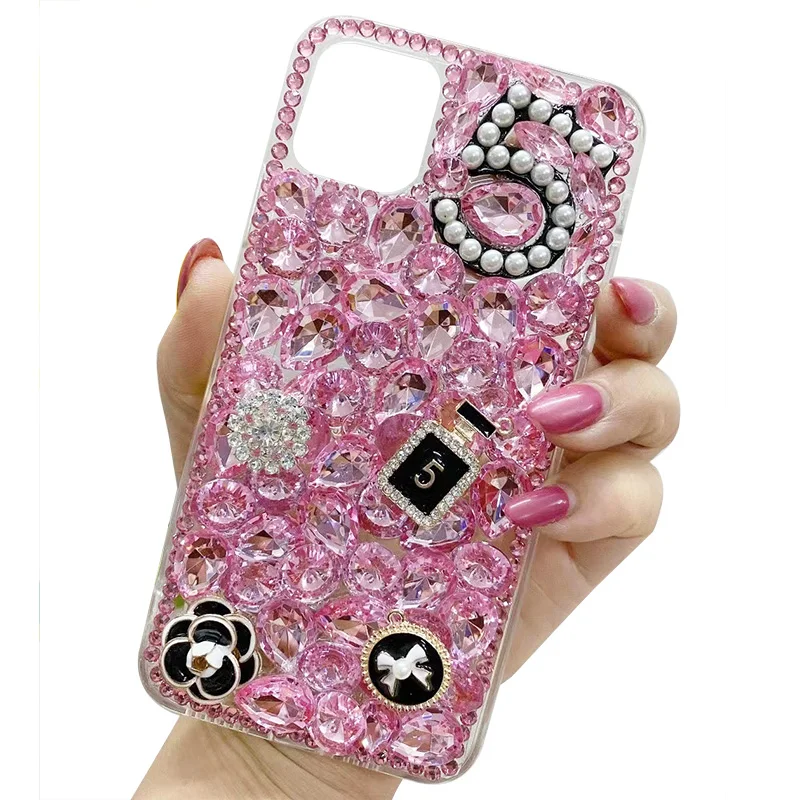 

Aesthetic bling Rhinestone phone case for iPhone XR NO.5 perfume unique shinny Diamond Phone Cover, 5 colors